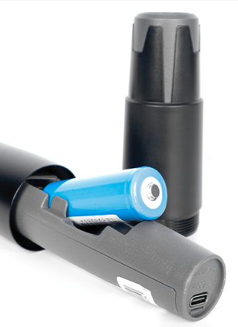 Bateria de l&iacute;tio recarreg&aacute;vel 18500 do AX802M G2 com carregamento USB simult&acirc;neo no receptor