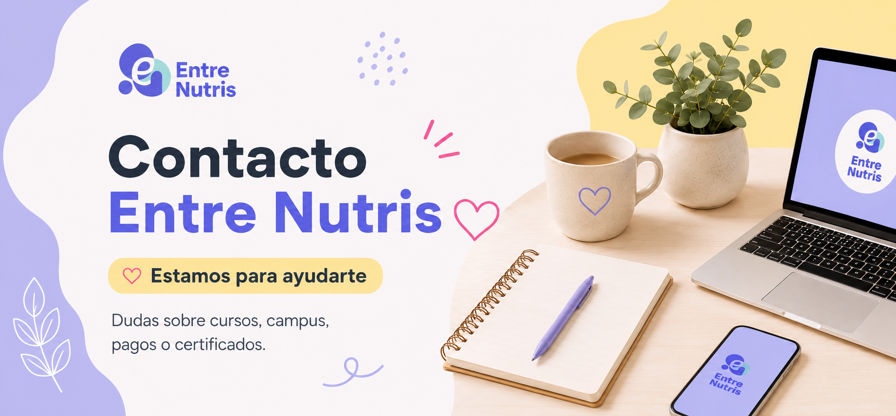 Contacto Entre Nutris - dudas sobre cursos campus pagos y certificados