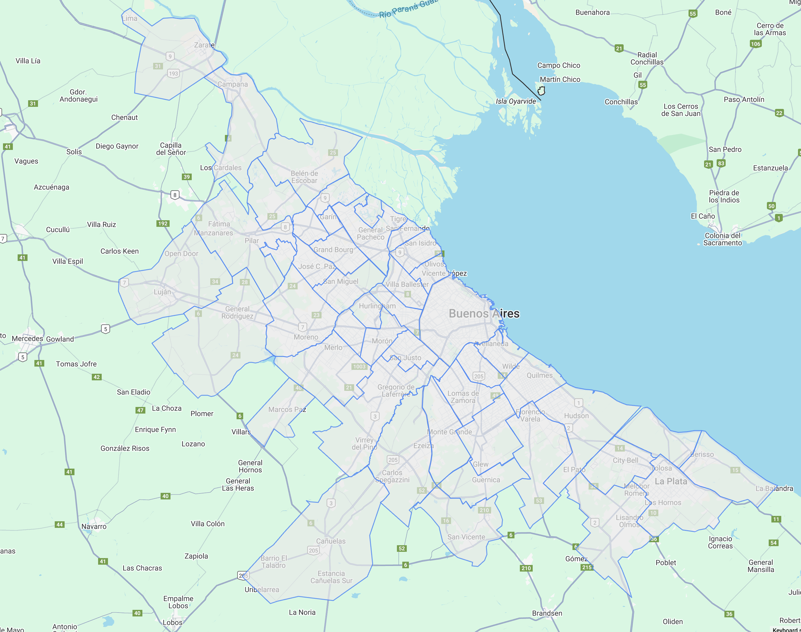 Mapa cobertura logística FLORIDIS
