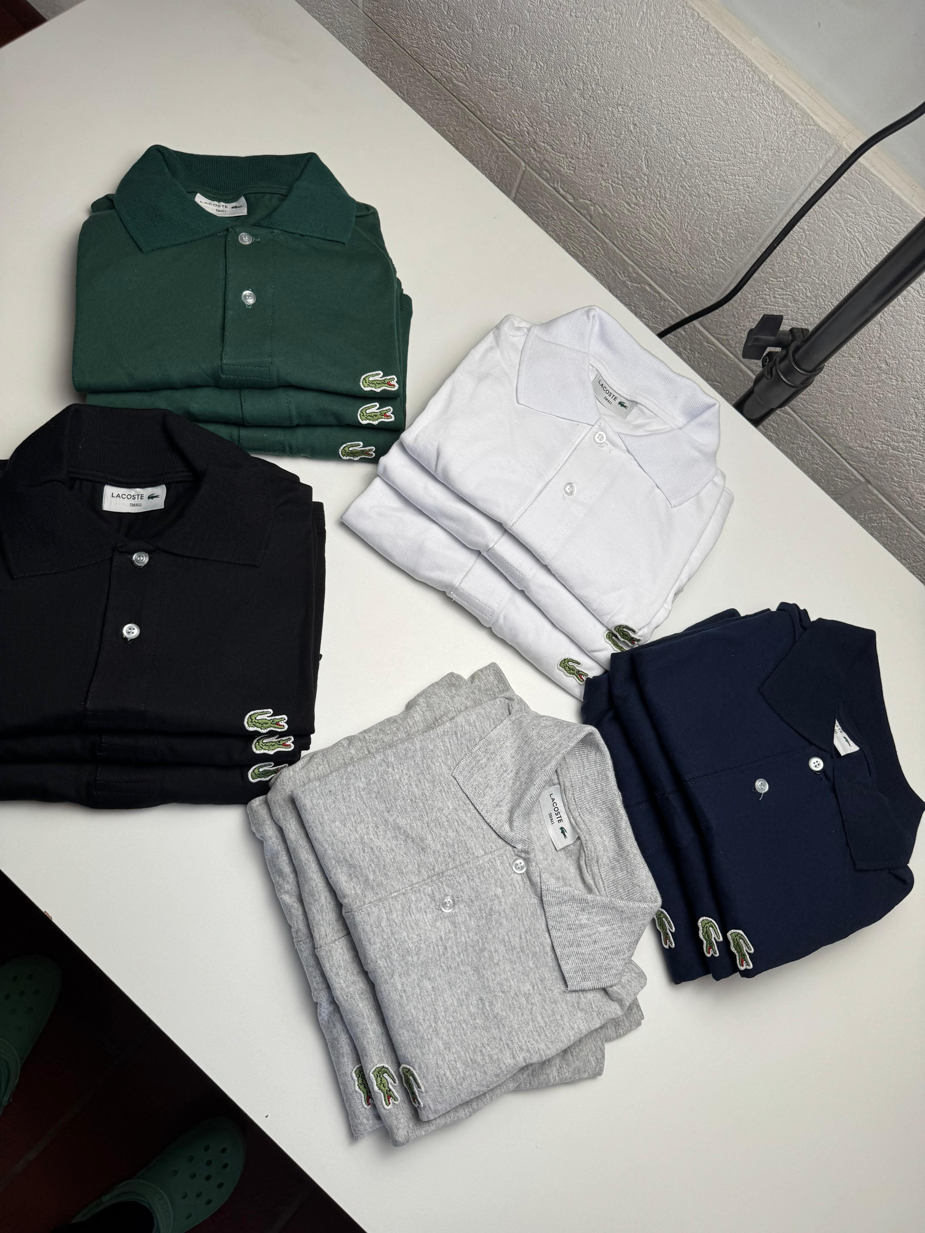 Pack x5 Chombas Lacoste — calidad premium y colores clásicos