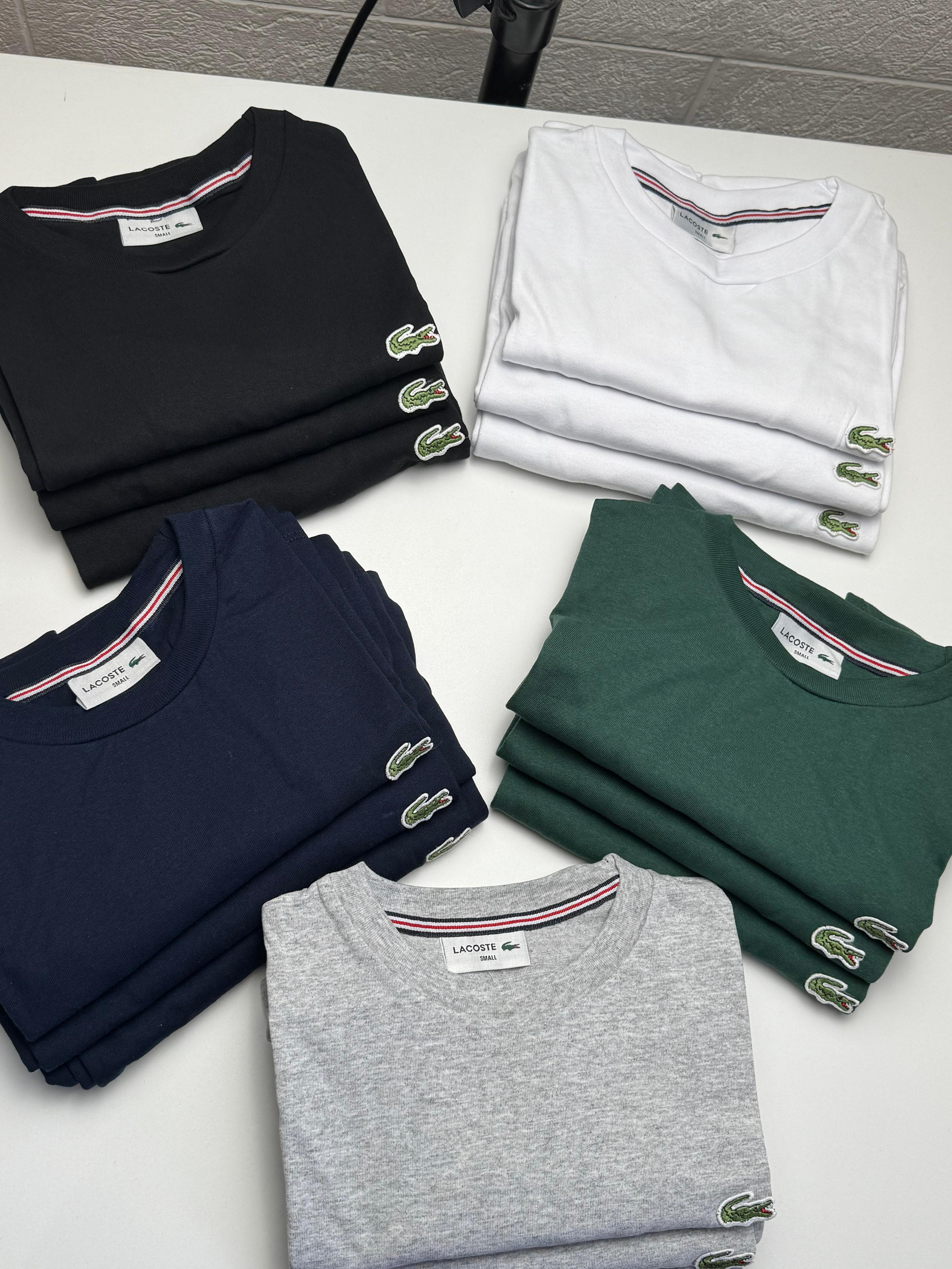 Pack x5 Remeras Lacoste — calidad premium y colores clásicos