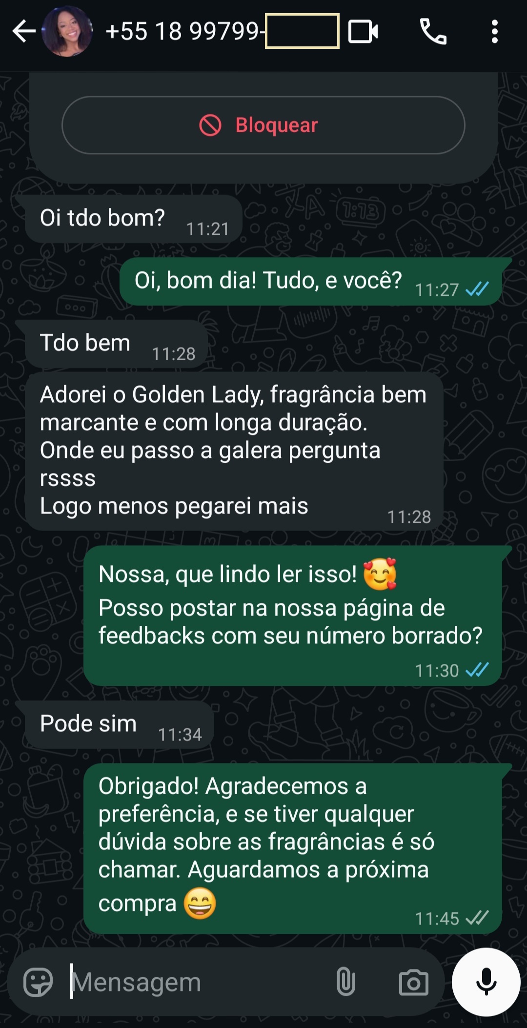 Feedback da Kelly