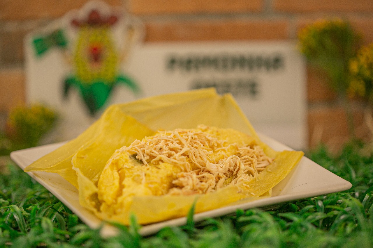 Pamonha à moda de frango com queijo