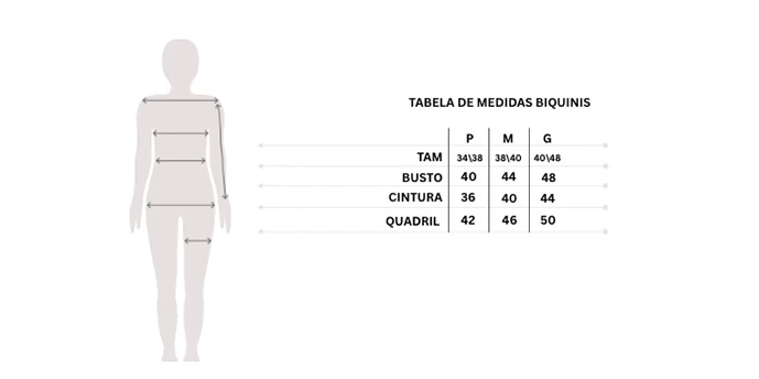 MaySwim Tabela de Medidas Biquinis
