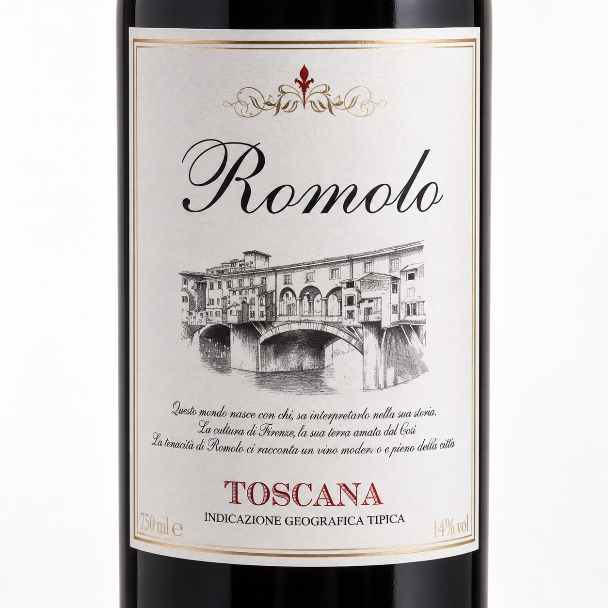 R&oacute;tulo do vinho Romolo