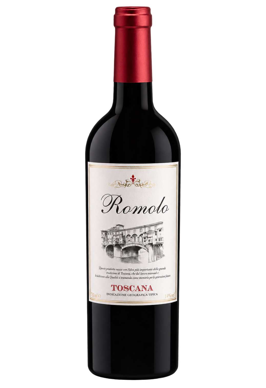 garrafa recortada do Romolo Toscana, sem fundo, PNG 1024 por 1536