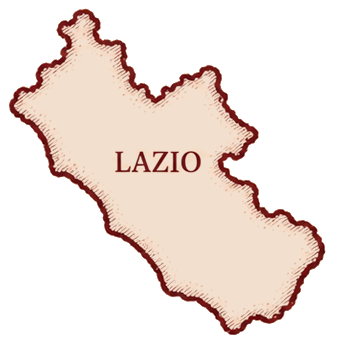 mapa do Lazio com destaque na It&aacute;lia