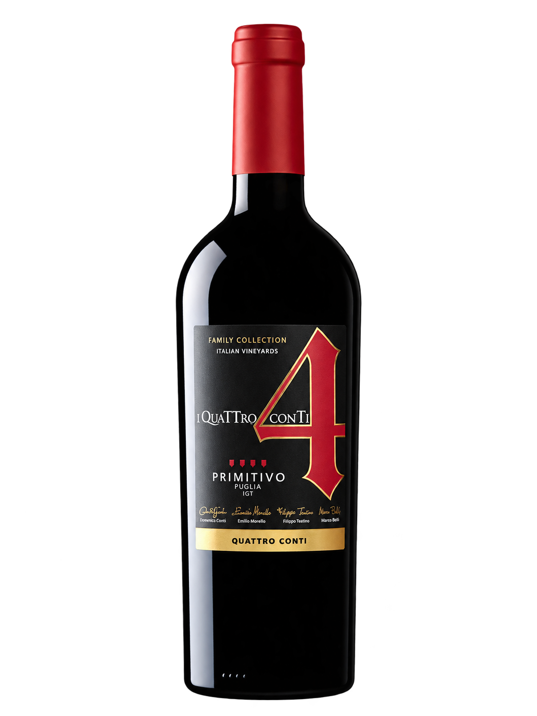 Garrafa de Quattro Conti Primitivo Puglia IGT 2024