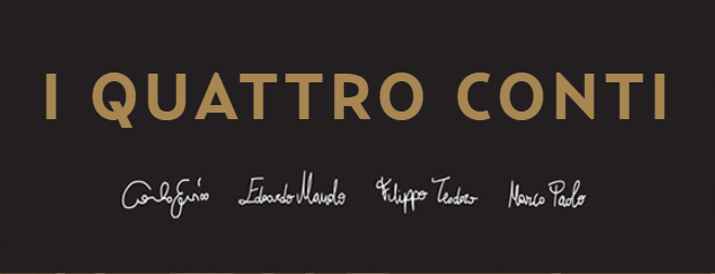 I Quattro Conti, com as quatro assinaturas da marca.