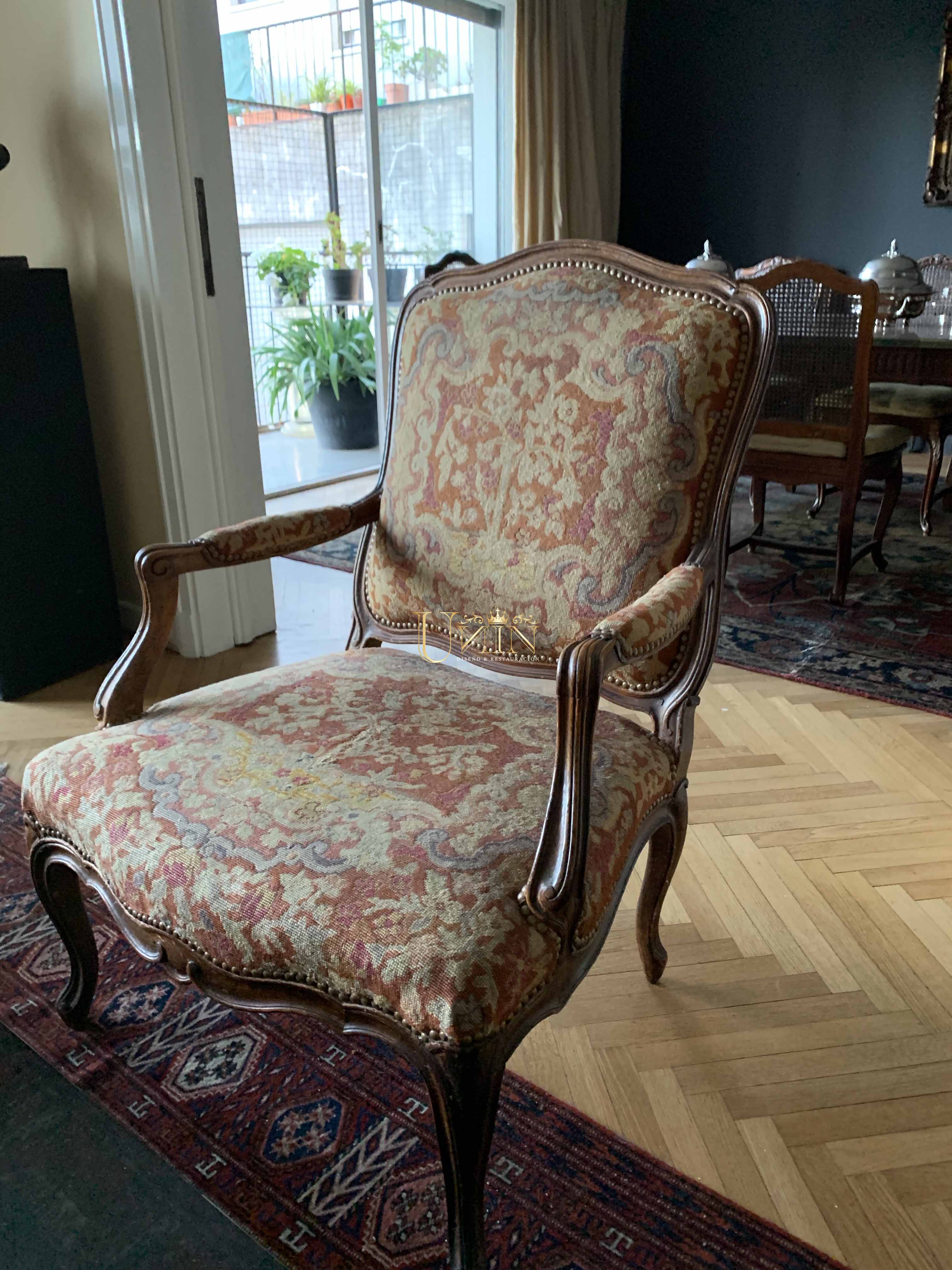 Fauteuil Luis XV, restauración