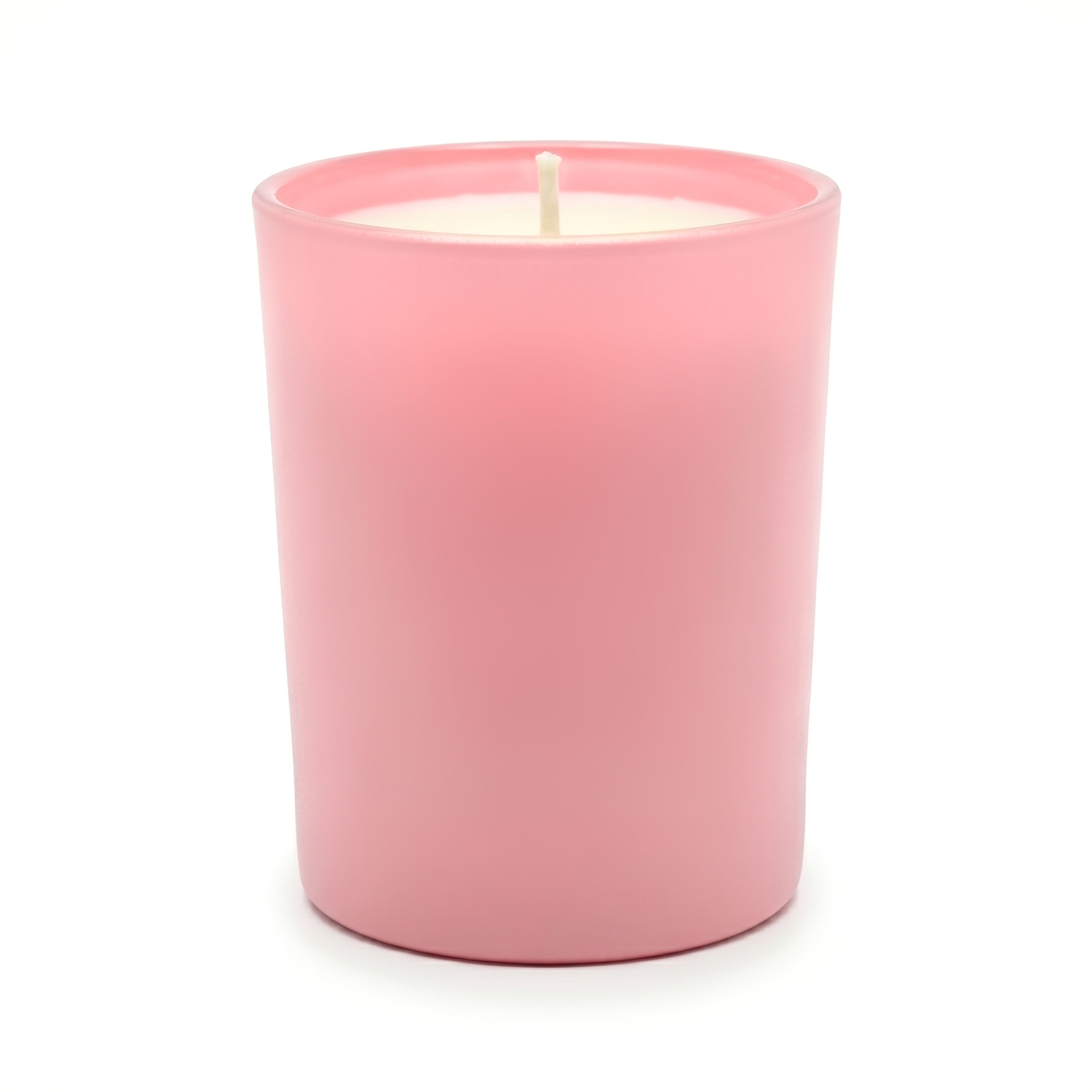 Vela em vidro rosa pétala