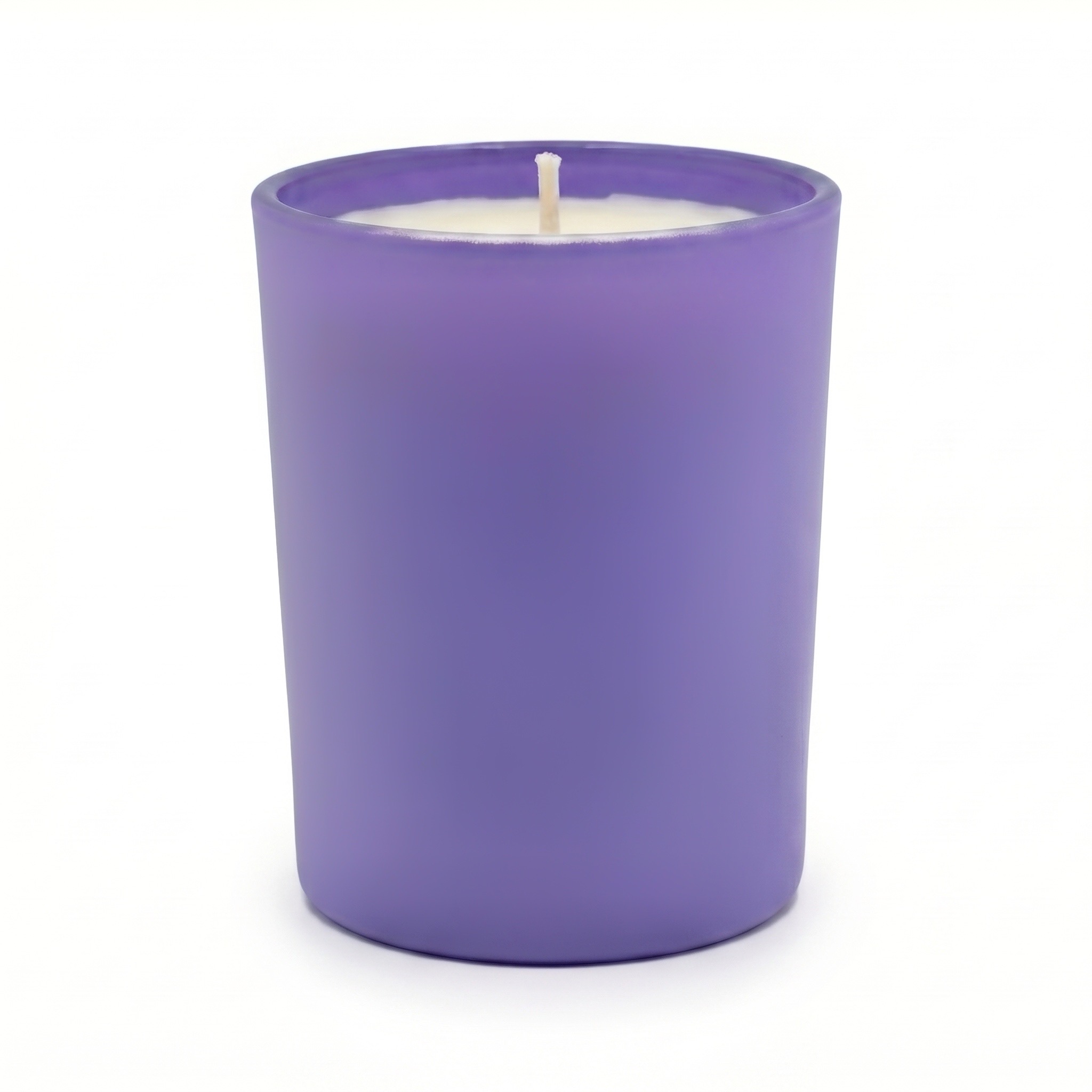 Vela em vidro violeta