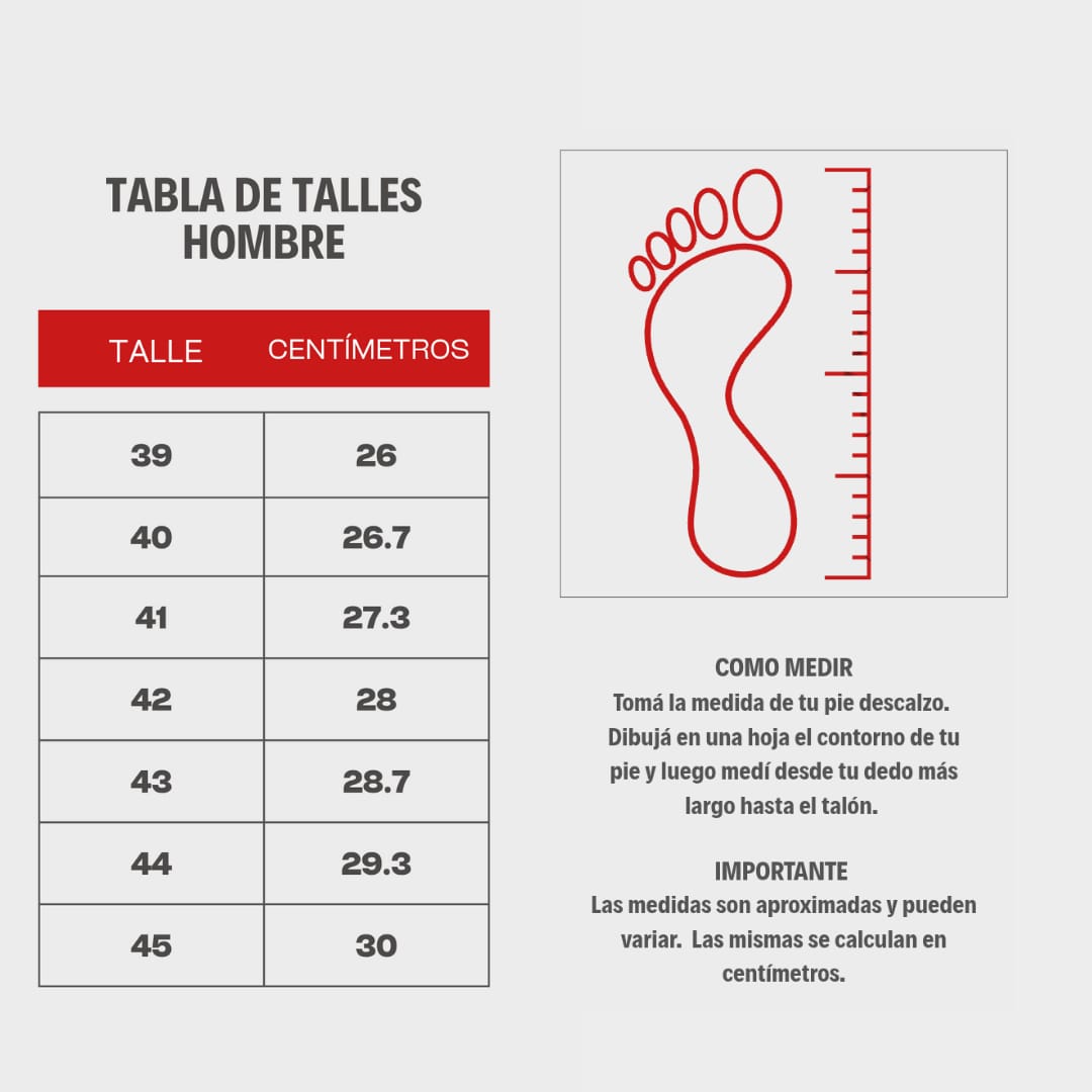 guia de talles hombre