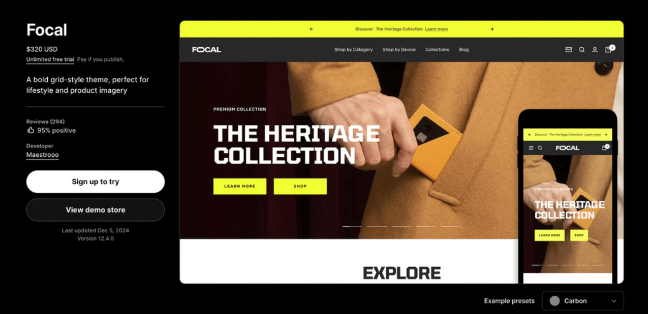 Tema Focal da Shopify