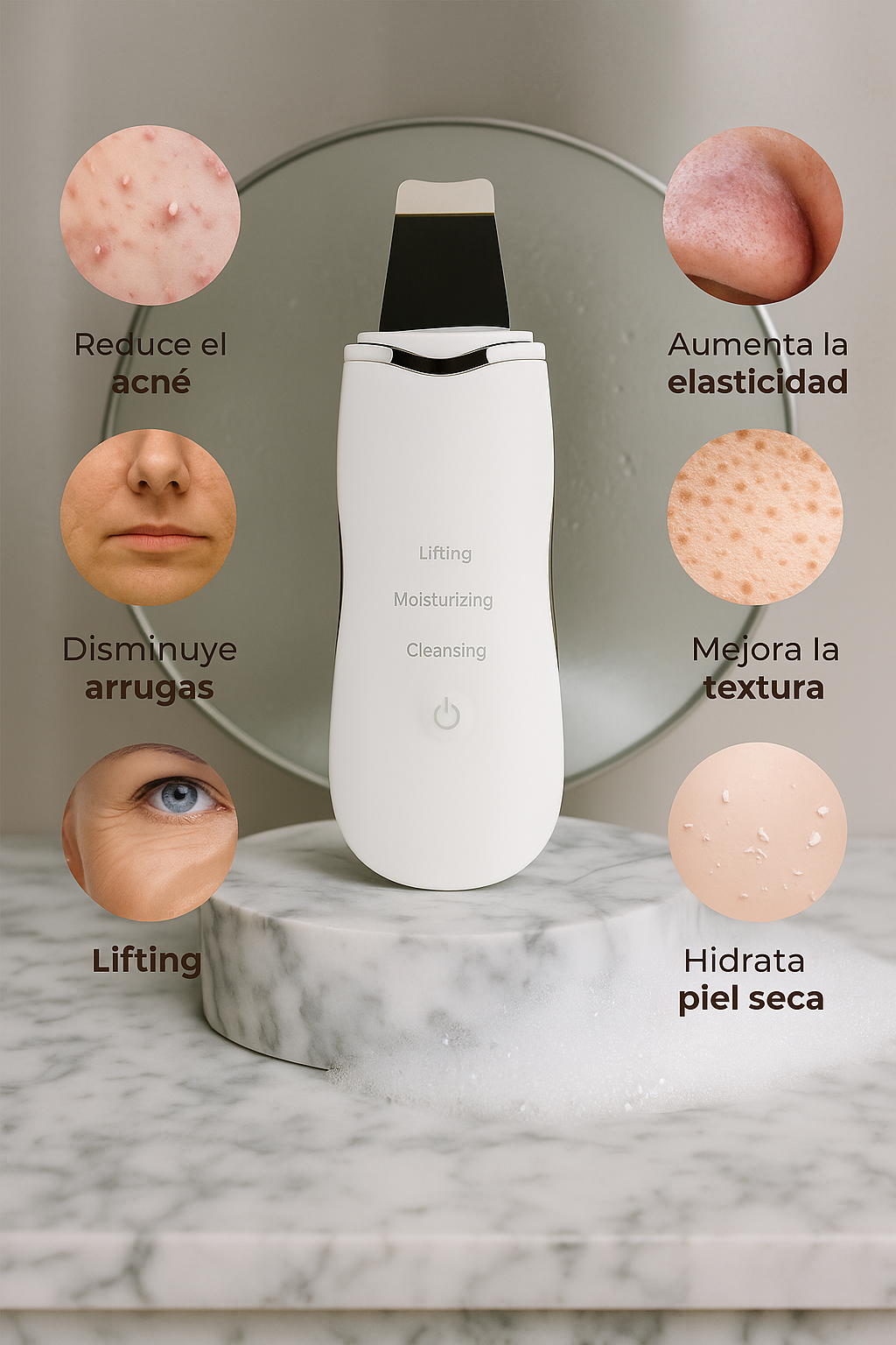 Cómo usar la espátula ultrasónica con sérums