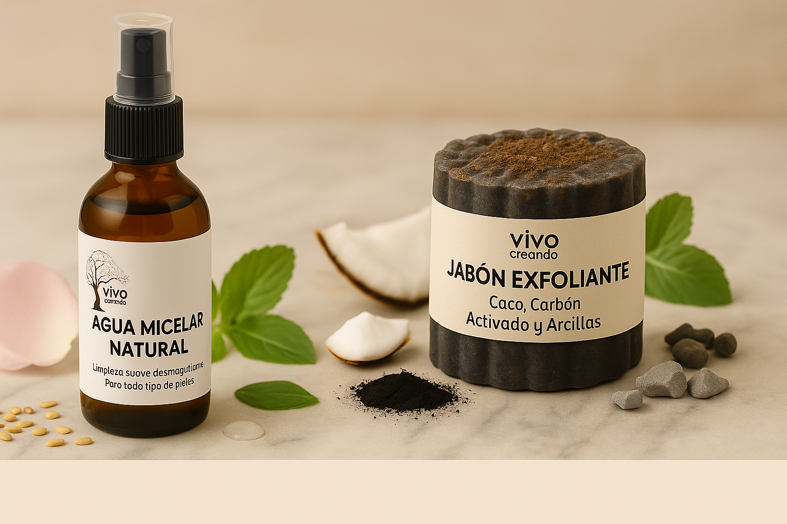 Dúo de Limpieza Facial: Agua Micelar y Jabón Exfoliante