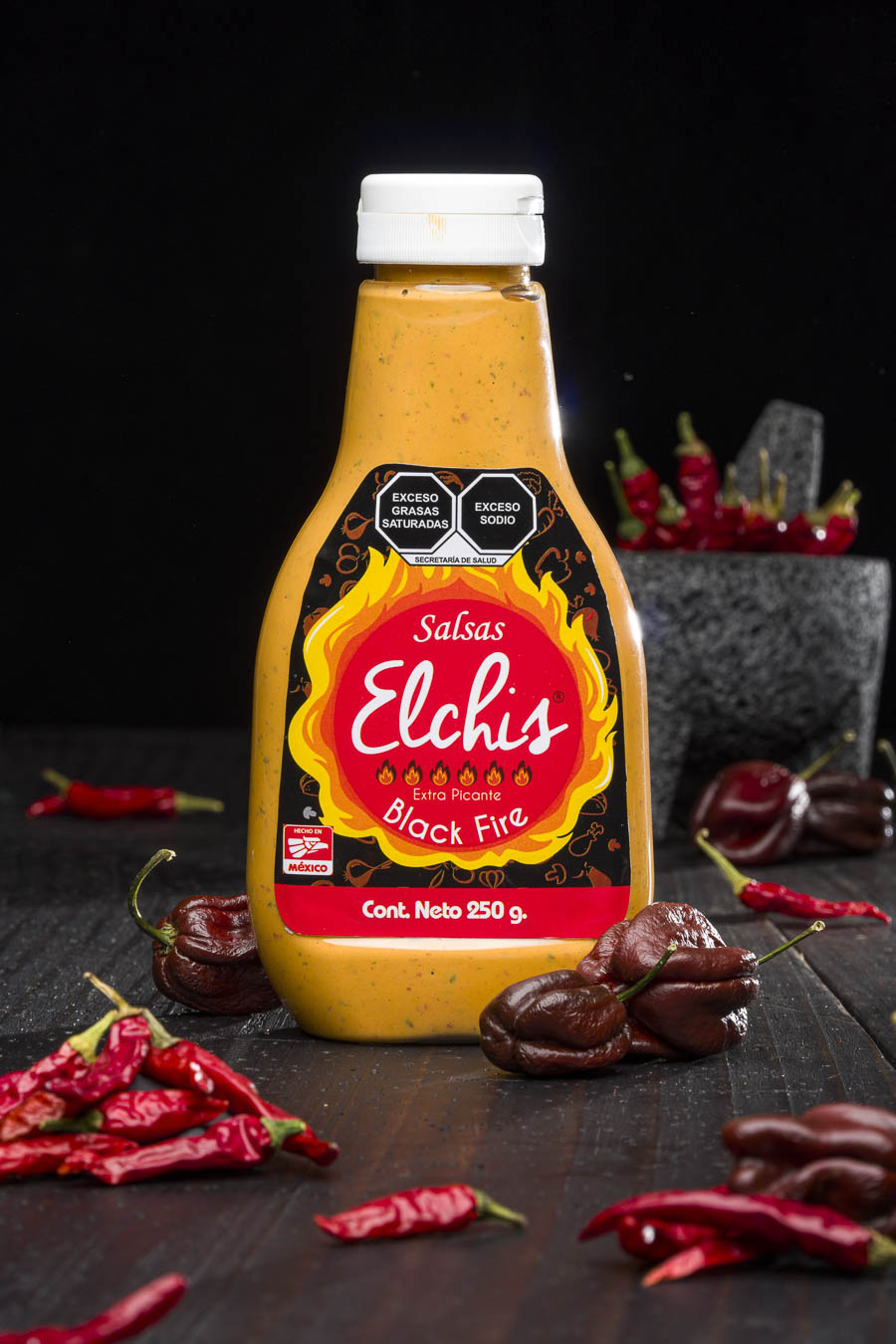 Salsas Elchis Black Fire