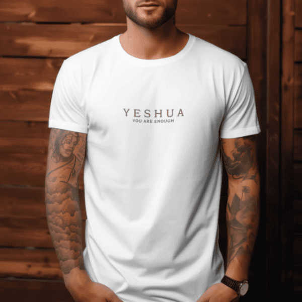 Camiseta Crist&atilde; Streetwear Masculina Feminina &Eacute; tudo sobre ele Yeshua 100% algod&atilde;o Branca Frente