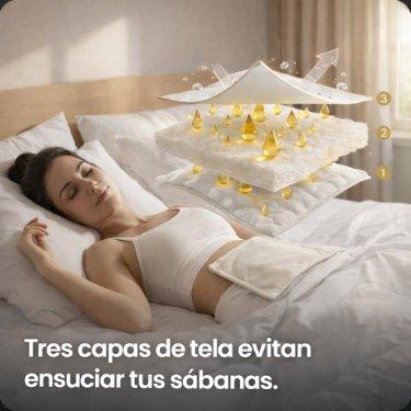 Mujer usando Kit BioDetox cataplasma de aceite de ricino