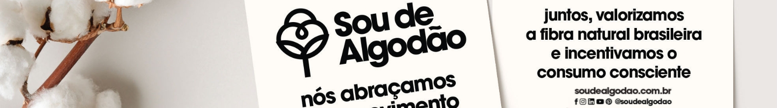 imagem de um galho de algodão e tags de roupas do movimento sou de algodão