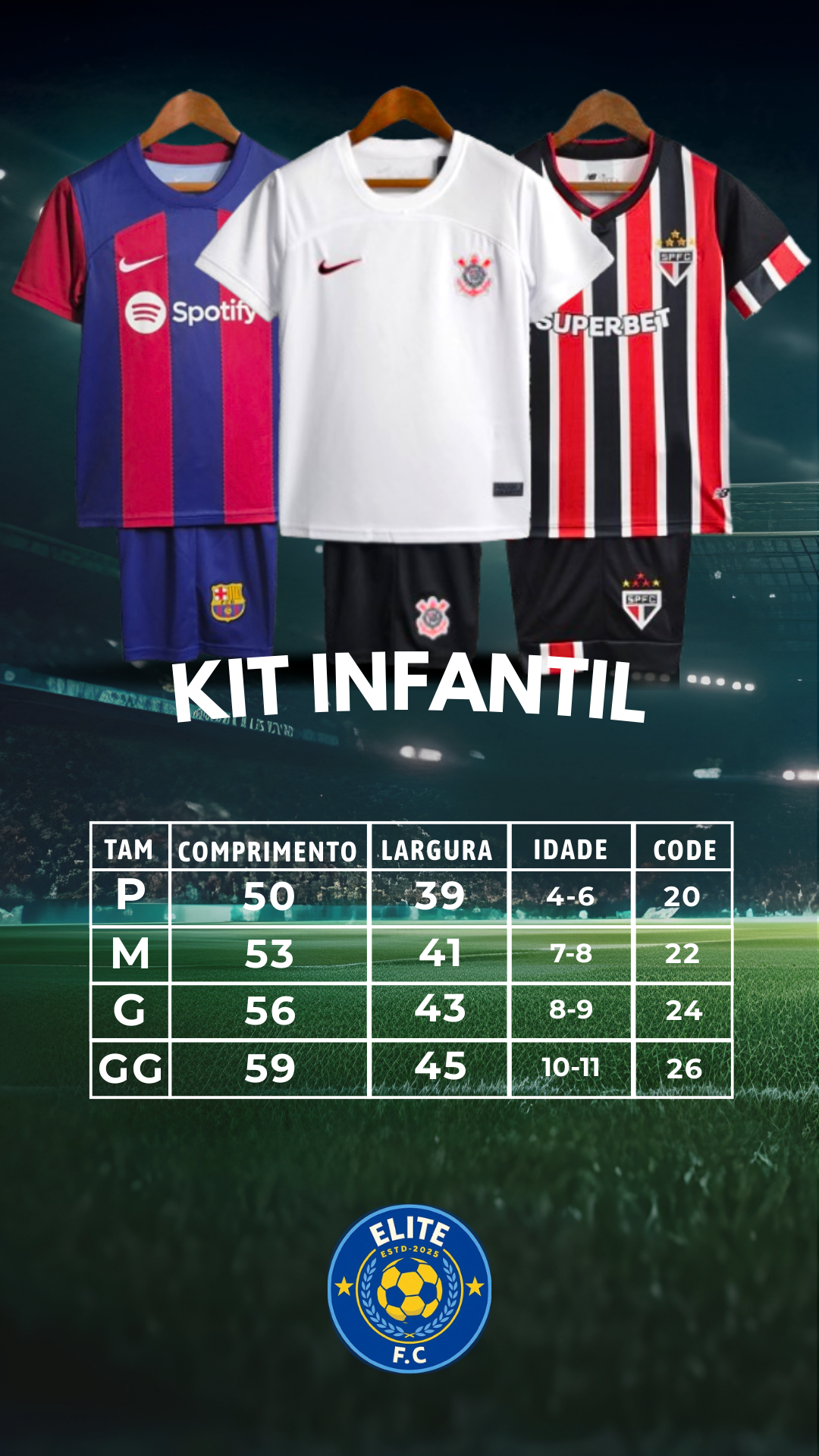 Size Chart - Kids Kit