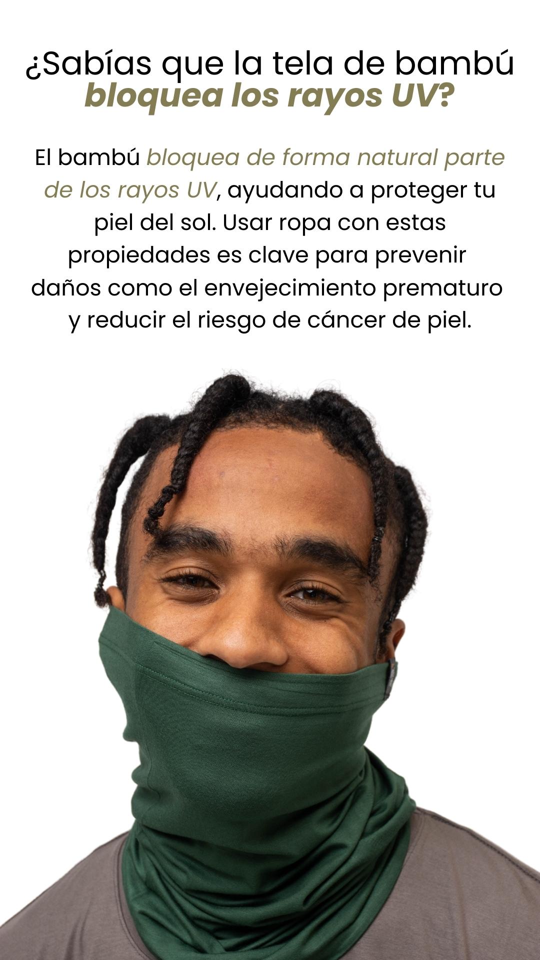 ¿Sabías que la tela de bambú bloquea los rayos UV? El bambú bloquea de forma natural parte de los rayos UV, ayudando a proteger tu piel del sol. Usar ropa con estas propiedades es clave para prevenir  daños como el envejecimiento prematuro  y reducir el riesgo de cáncer de piel.