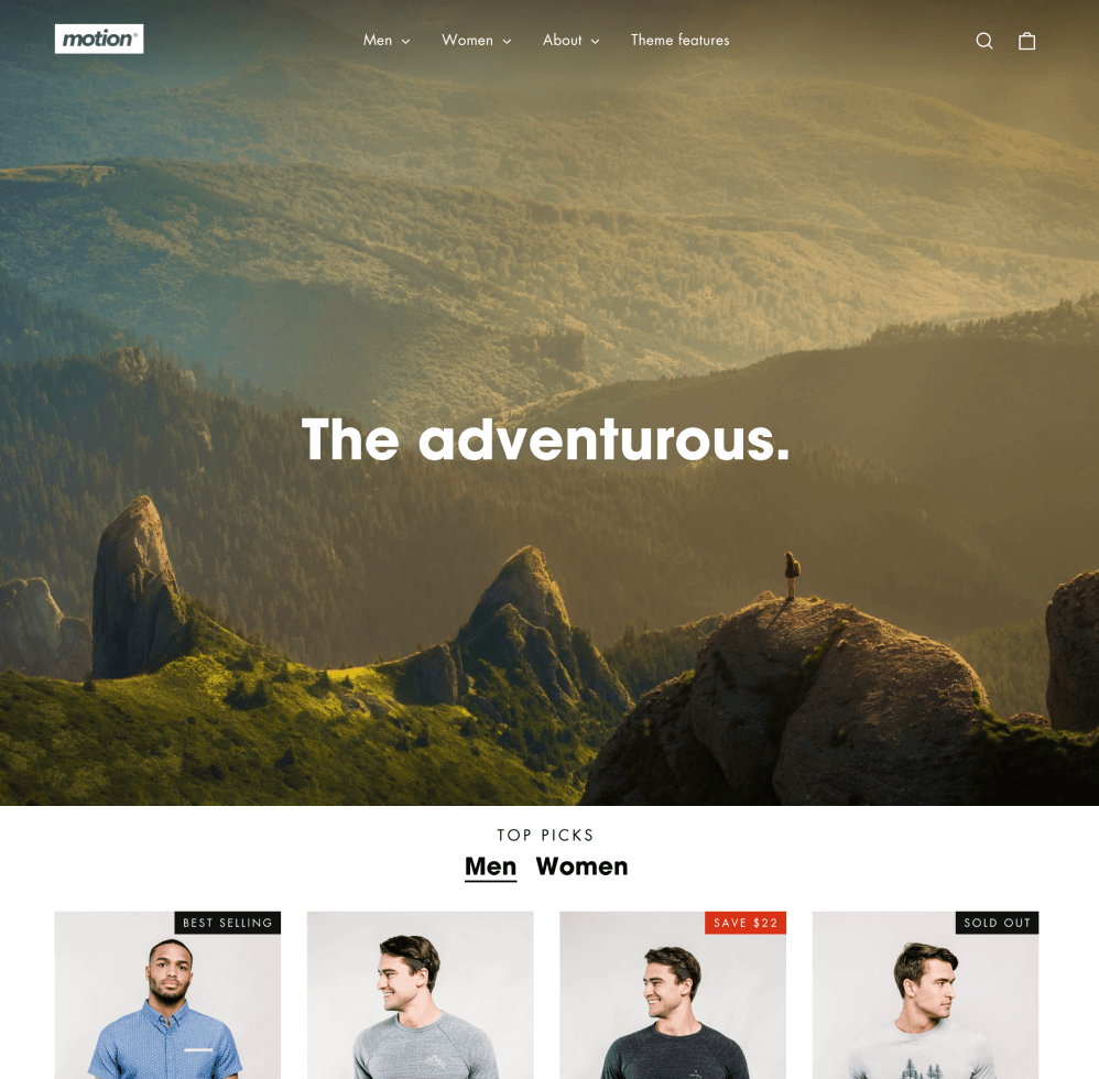 Tema Motion Shopify