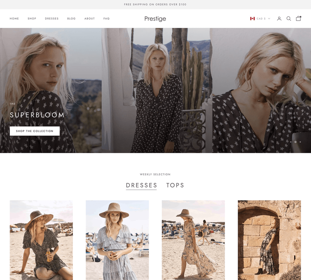 Tema Prestige Shopify