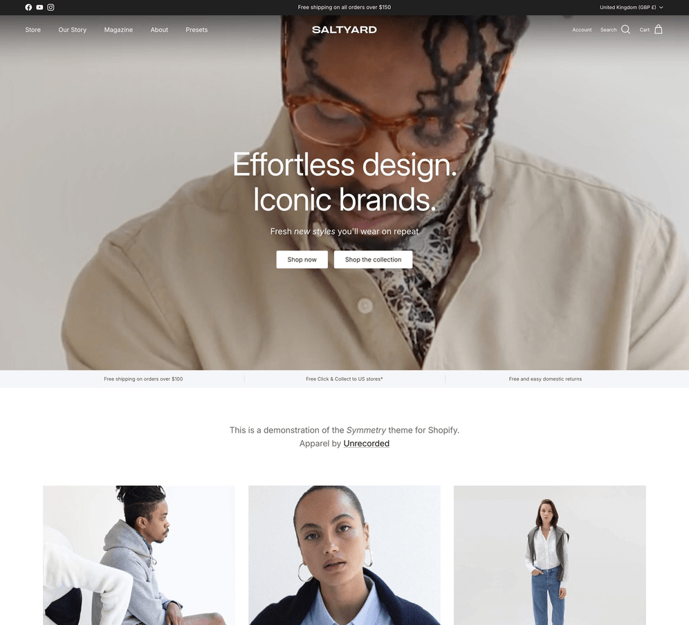 Tema Symmetry Shopify