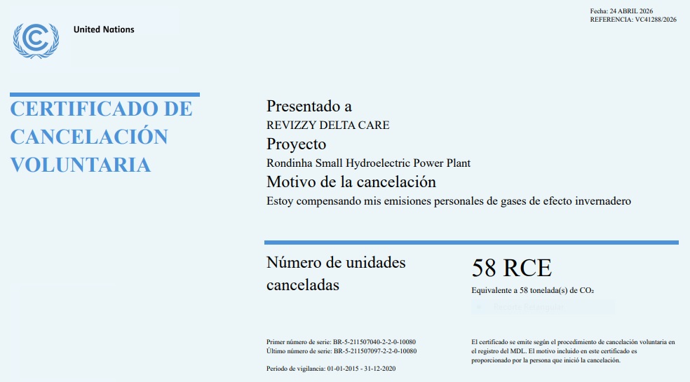 Certificado de Cancelamento Voluntária 58 RCE