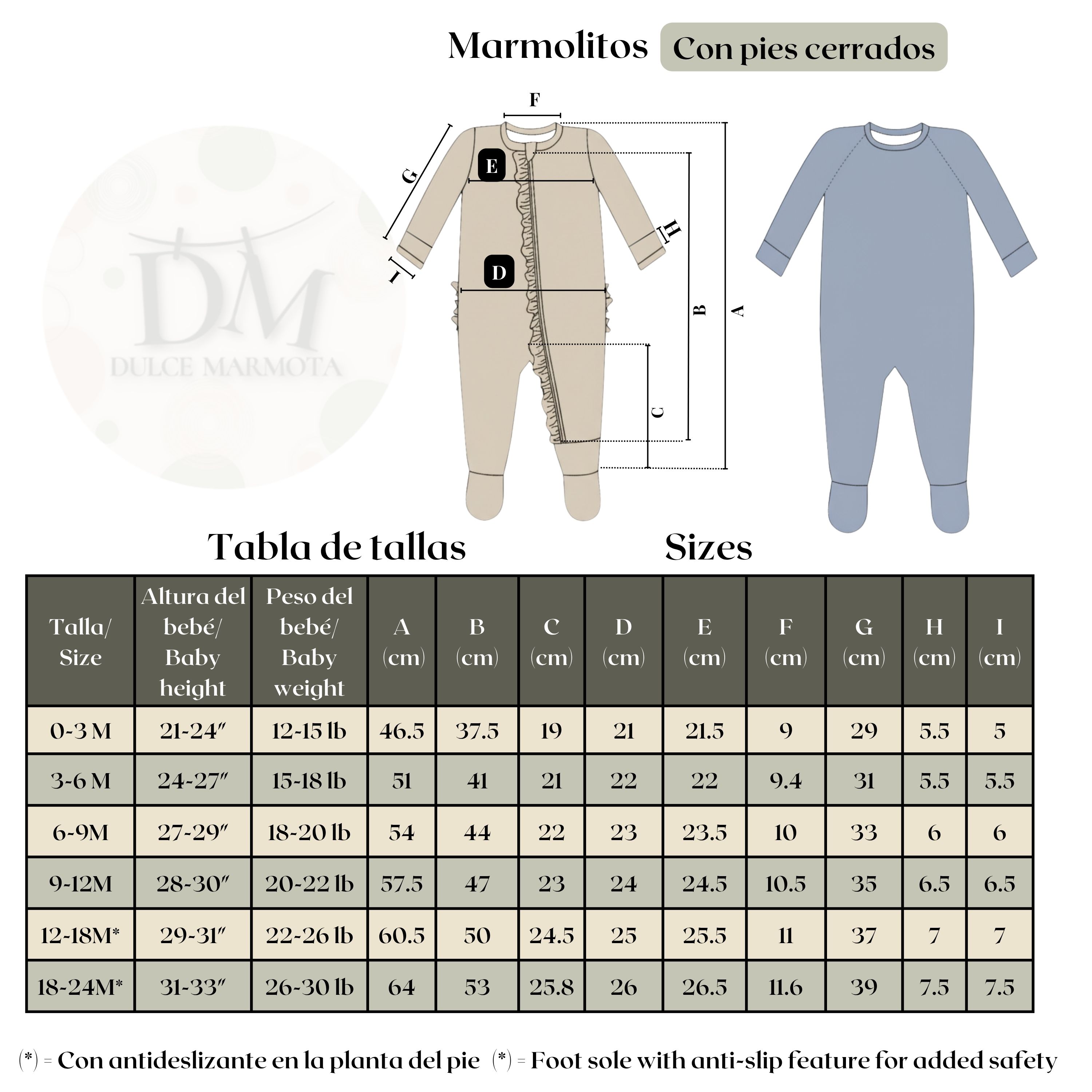 Marmolitos con pies cerrados