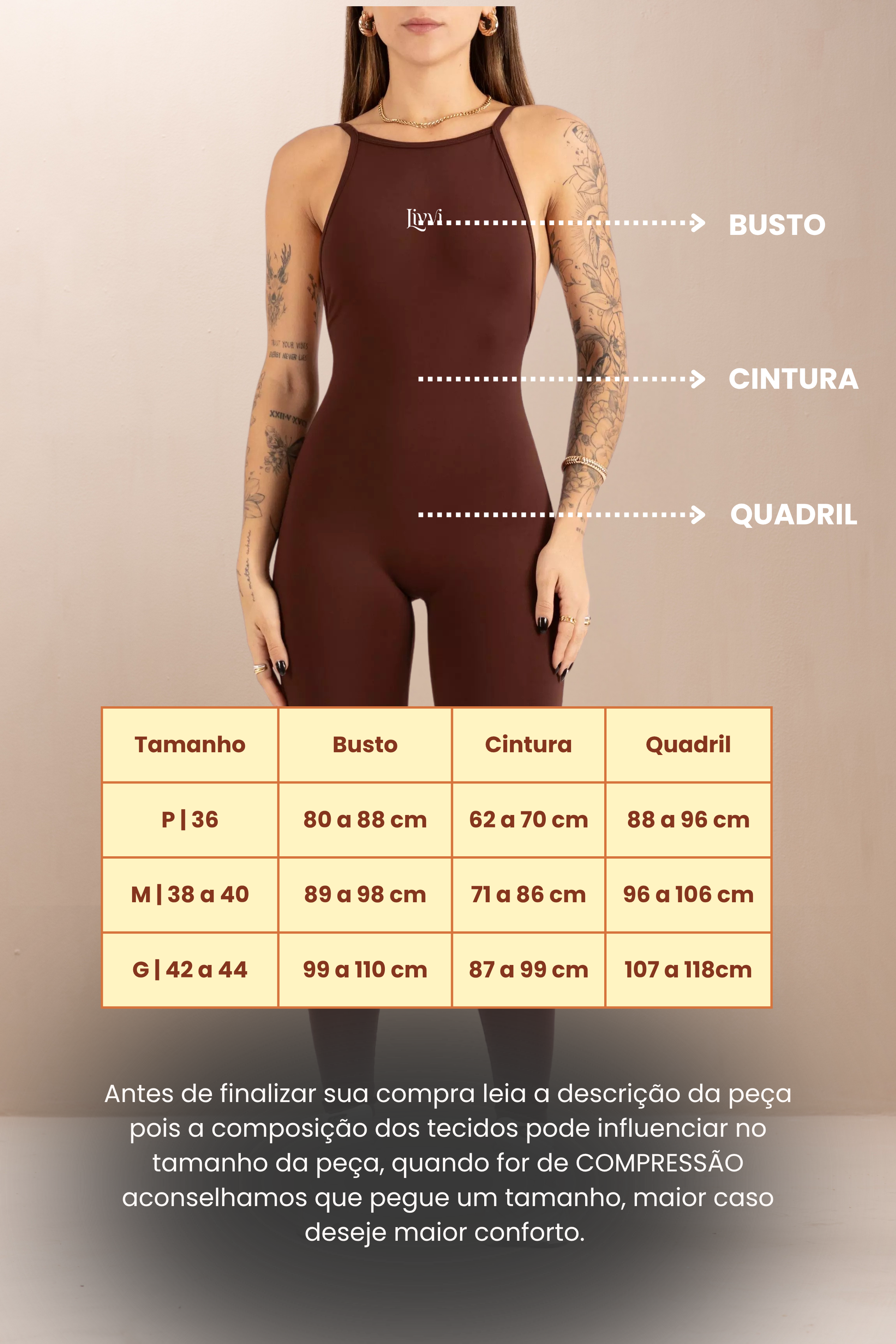 Guia de Medidas - Tons Café