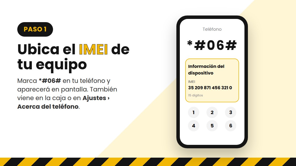 Paso 1: Ubica el IMEI de tu equipo marcando *#06#