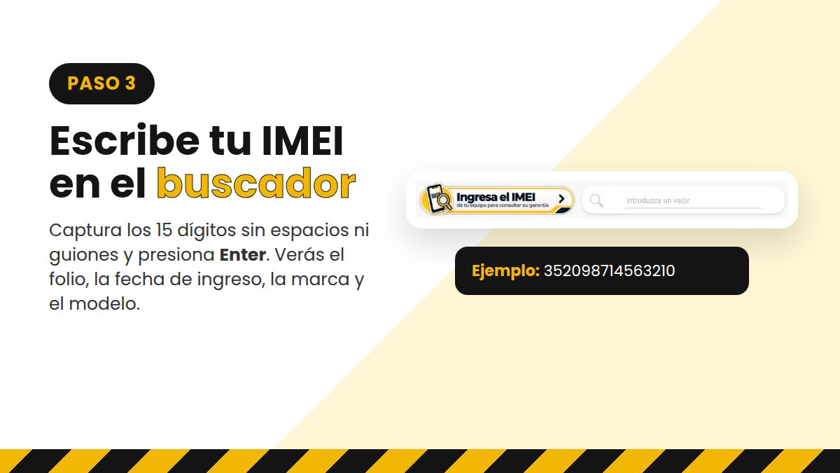 Paso 3: Escribe tu IMEI en el buscador