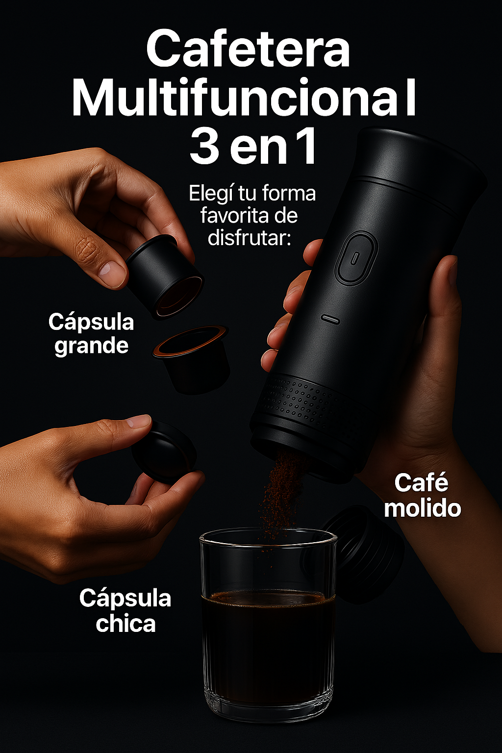 Funcionamiento de cafetera portátil