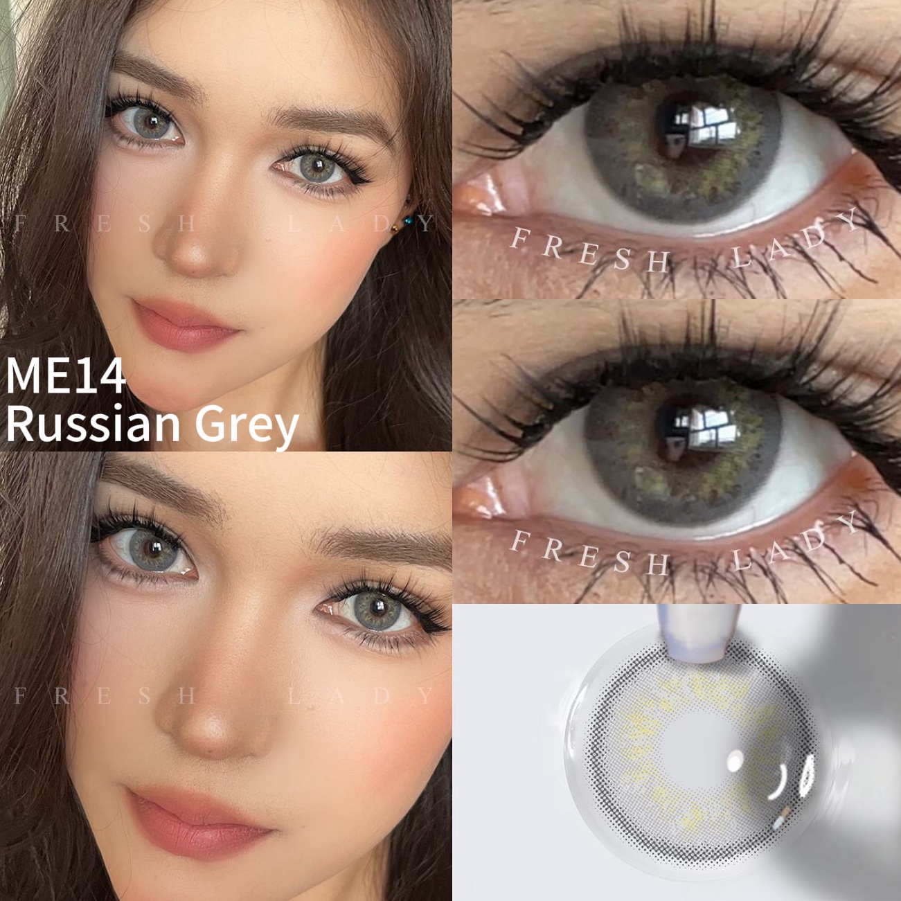 Mirada real con lentes FreshLady Russian Grey