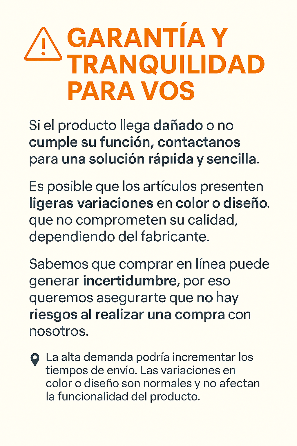 Garantías y beneficios del combo