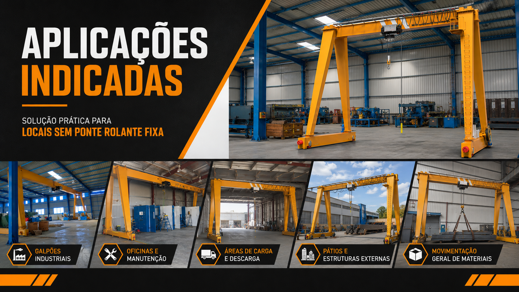 Aplica&ccedil;&otilde;es indicadas para P&oacute;rtico El&eacute;trico Univiga MTi