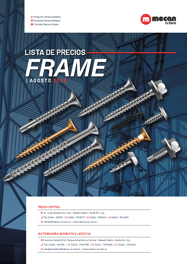 Lista de precios Frame