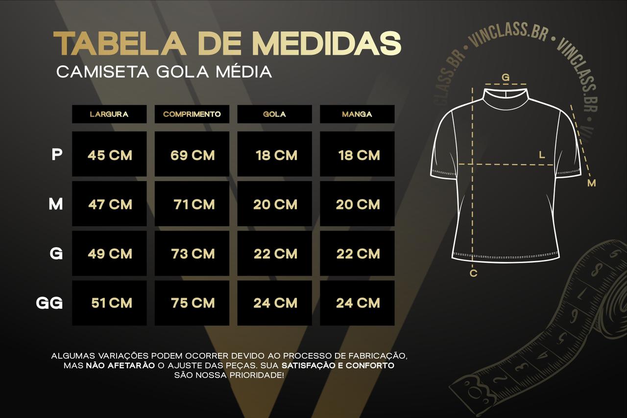 CAMISETA GOLA MÉDIA