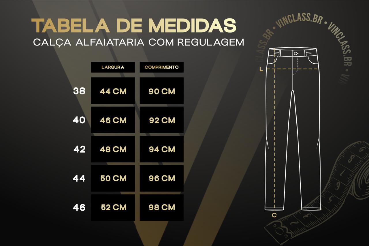 CALÇA ALFAIATARIA COM REGULAGEM