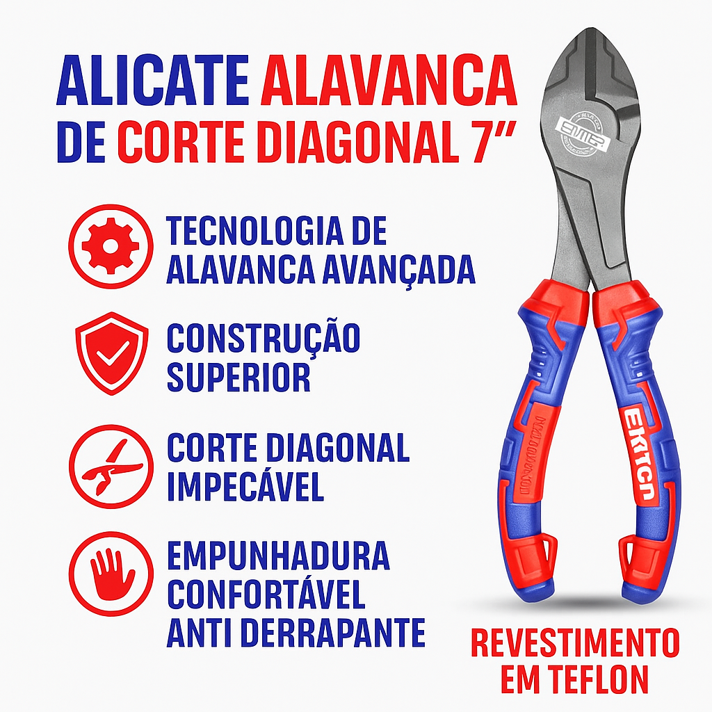 Alicate alavanca EMTOP corte Diagonal 