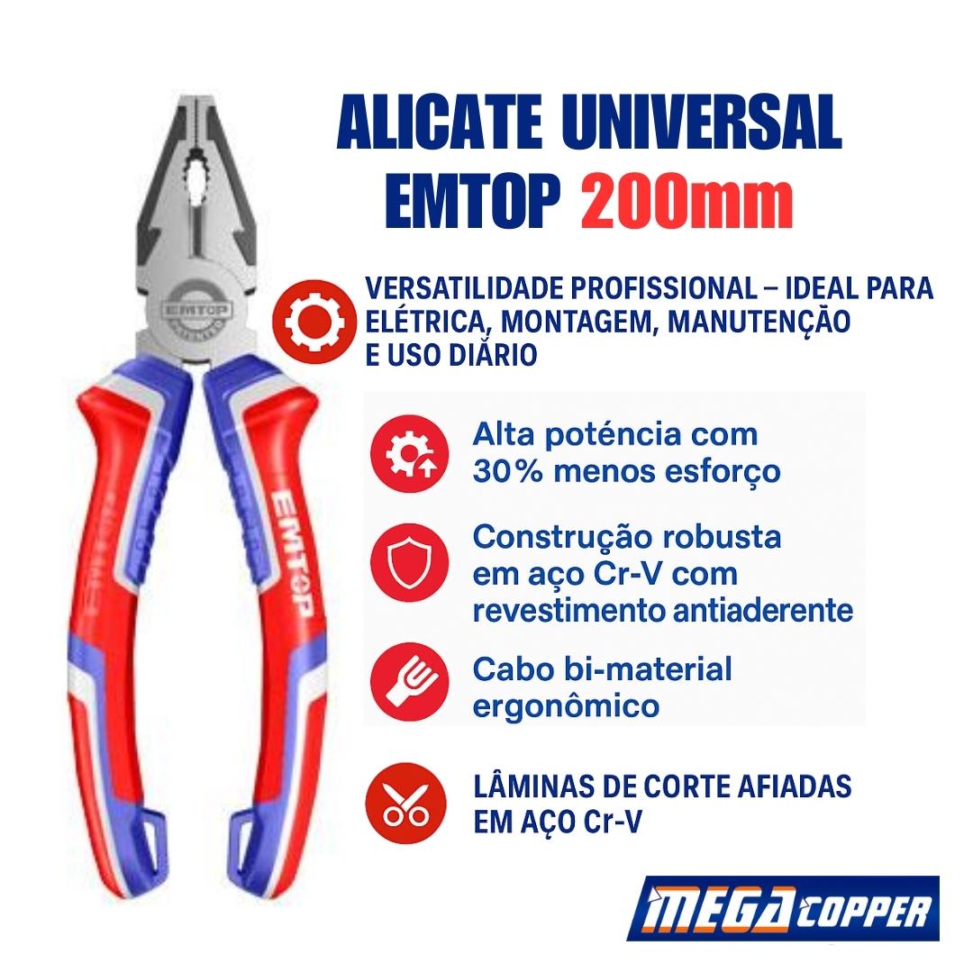 Qualidade e resistência em cada detalhe! Garanta o Alicate Emtop EPLRC0811 no site Megacopper