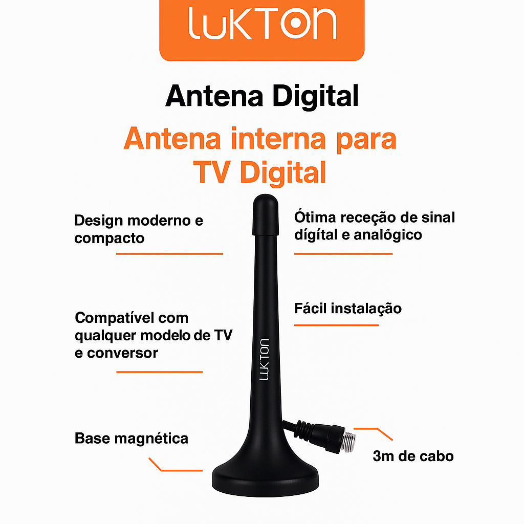 antena digital com base magnética
