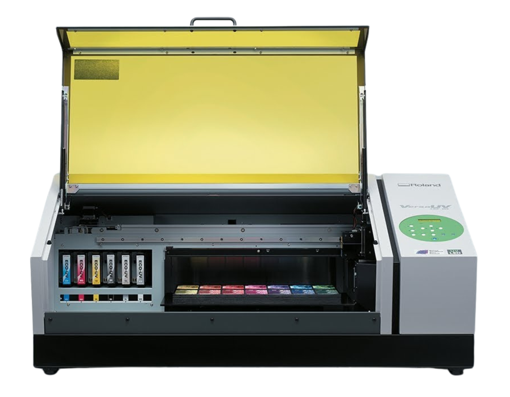 Impressora Roland LEF 200 em operação
