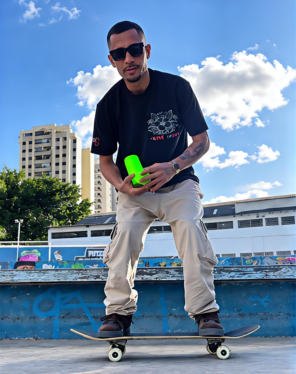 Diego Garcez usando Olive Green