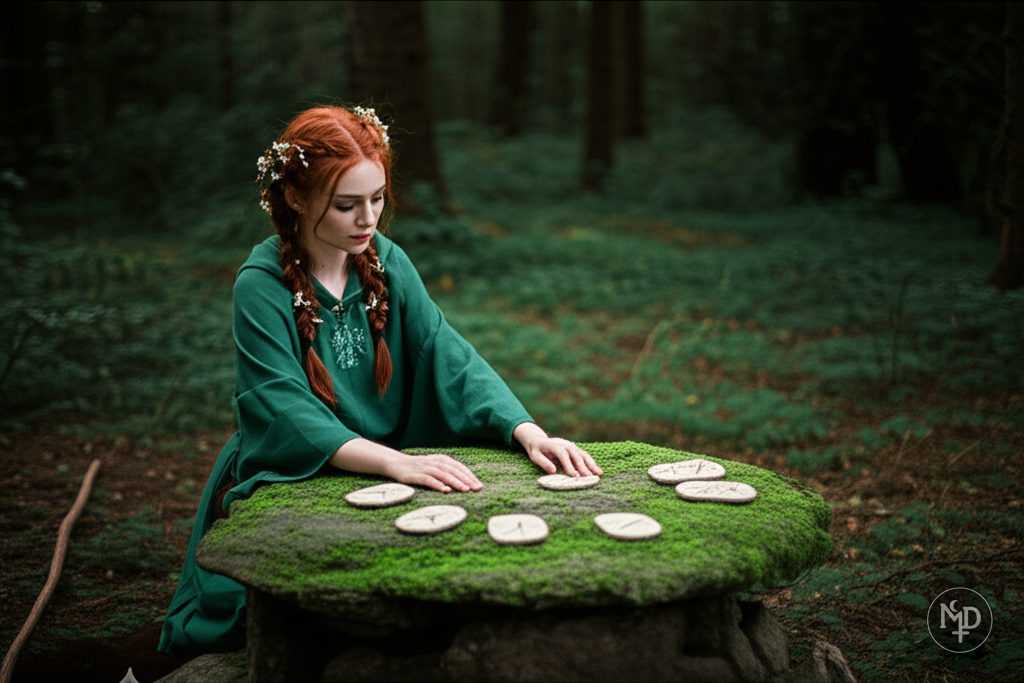 Magia del Monte, druida con runas vikingas artesanales