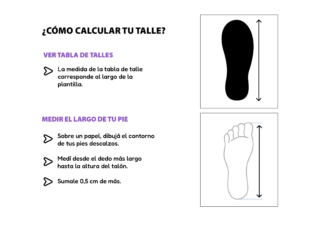Medicion del pie para elegir el talle correcto