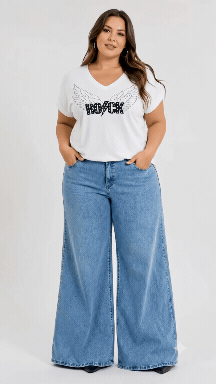 Jean Margarita Deep Blue con margaritas blancas