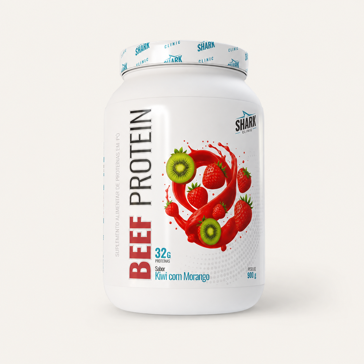 Beef Protein Shark Pro 900g sabor Morango com Maracuj&aacute;